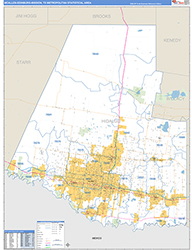 McAllen-Edinburg-Mission Metro Area Wall Map Basic Style 2026